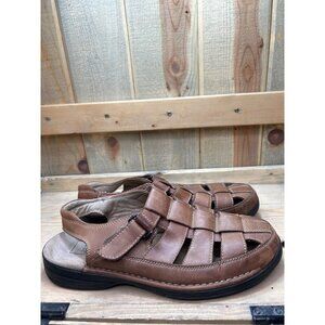 Johnston and Murphy Fisherman Dad Grandpa Brown Leather Sandals Size 11